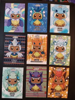 Pokemon Let's Go Eevee Database Set Eevee Poncho Star HOLO SET 9 Cards Peru - Image 1