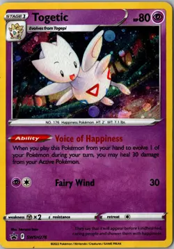Togetic - SWSH276 Promo SWSH: Sword & Shield Promo Cards LP Pokemon Card - Image 1