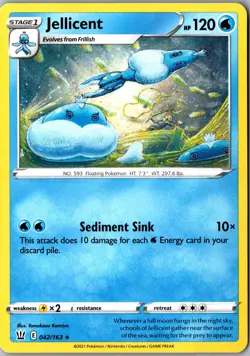 Jellicent 042/163 Rare SWSH05: Battle Styles LP Pokemon Card - Image 1