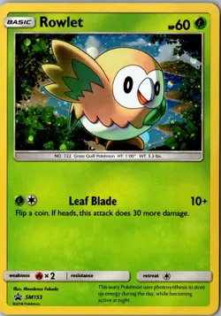 Rowlet SM153 Promo SM Promos LP Pokemon Card - Image 1