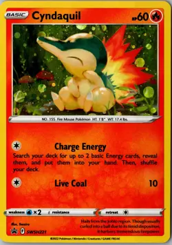 Cyndaquil Cosmos Holo SWSH221 Promo SWSH: Sword & Shield Promo Cards LP Pokemon - Image 1