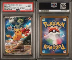 PSA 10 Pikachu Scarlet & Violet promo 001/SV-P 2022 JP Pokemon Card GEM MINT - Image 3