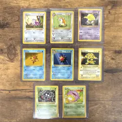 Pokemon TCG Vintage Lot 8 Cards Base Set SHADOWLESS all LP or better! - Image 1