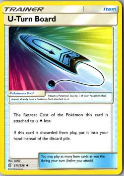 U-Turn Board 211/236 Uncommon SM - Unified Minds LP Pokemon Card - Image 1