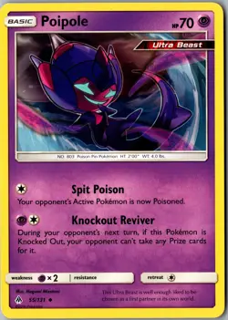 Poipole 55/131 Uncommon SM - Forbidden Light LP Pokemon Card - Image 1