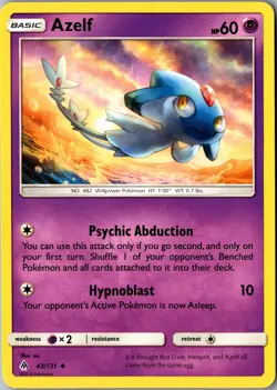 Azelf 43/131 Uncommon SM - Forbidden Light LP Pokemon Card - Image 1