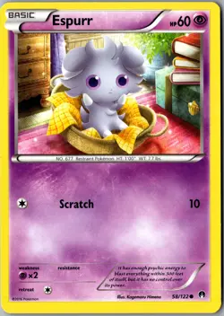 Espurr 58/122 Common XY - BREAKpoint LP Pokemon Card - Image 1
