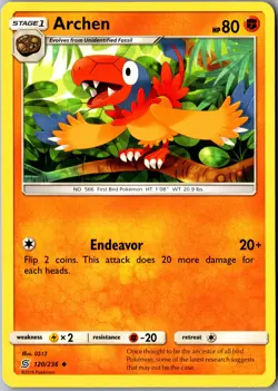 Archen 120/236 Uncommon SM - Unified Minds LP Pokemon Card - Image 1