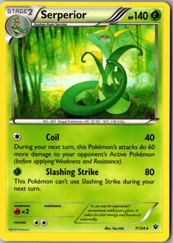 Serperior 7/124 Rare XY - Fates Collide LP Pokemon Card - Image 1