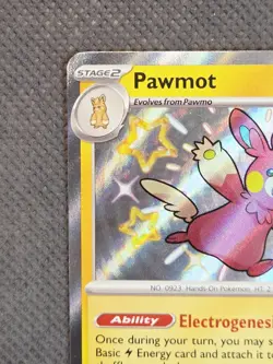 Pawmot Shiny Rare 144/091 Scarlet & Violet Paldean Fates Pokemon TCG Card NM - Image 3