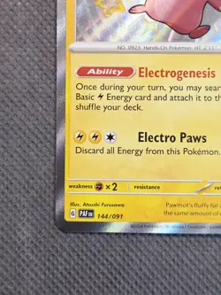 Pawmot Shiny Rare 144/091 Scarlet & Violet Paldean Fates Pokemon TCG Card NM - Image 5