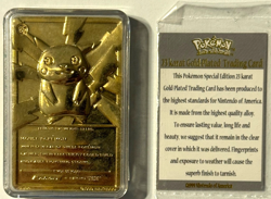 1999 Pokemon 23K Gold Plated Pikachu Card #25 w/ COA Nintendo Burger King - Image 2