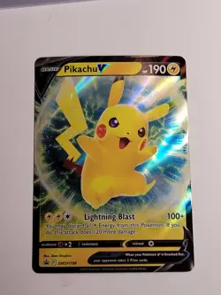 Pikachu V - SWSH198 - Pokemon Sword & Shield Promo Ultra Rare Holo Card NM - Image 1