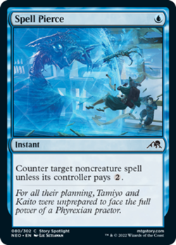 1x Spell Pierce - Foil NM-Mint, English Kamigawa: Neon Dynasty MTG Magic - Image 1