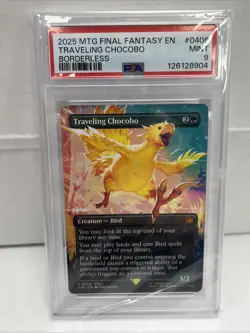 MTG Final Fantasy Traveling Chocobo Borderless Non Foil #406 M0406 PSA 9 - Image 1