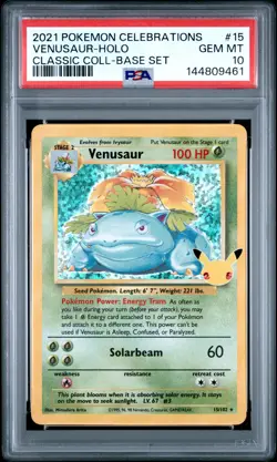 2021 POKEMON CELEBRATIONS CLASSIC COLLECTION #15 VENUSAUR-HOLO PSA 10 - Image 1