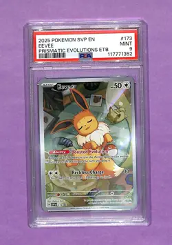 2025 PSA 9 Graded Pokemon Eevee 173/131 Prismatic Evolutions Elite Trainer Box - Image 1