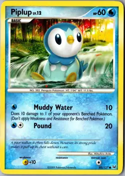 Piplup 85/127 Common Platinum LP Pokemon Card - Image 1