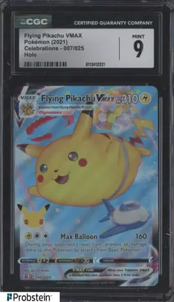 2021 Pokemon Celebrations #007 Flying Pikachu VMAX CGC 9 MINT - Image 1