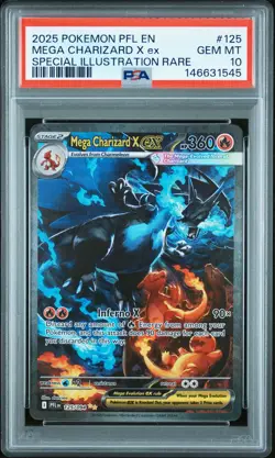 2025 POKEMON PHANTASMAL FLAMES SPECIAL ILLUSTRATION MEGA CHARIZARD X EX PSA 10 - Image 1