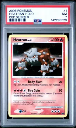 2008-09 POKEMON POP SERIES 8 #1 HEATRAN-HOLO PSA 7 - Image 1