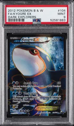 2012 POKEMON B&W DARK EXPLORERS #104 FULL ART/KYOGRE EX PSA 9 - Image 1