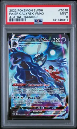 2022 POKEMON SWSH ASTRAL RADIANCE #TG18 FULL ART/SHADOW RIDER CALYREX VMAX PSA 9 - Image 1