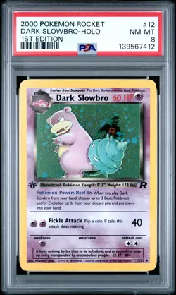 2000 POKEMON ROCKET 1ST EDITION #12 DARK SLOWBRO-HOLO PSA 8 - Image 1