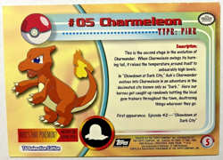 Charmelon Flames Embosssed #05 Topps Pokemon TV Holo Foil - Image 2