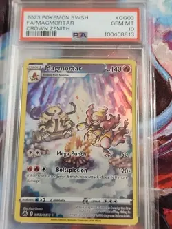 2023 Pokemon SWSH FA/Magmortar Crown Zenith #GG03 PSA 10 Gem Mint Full Art - Image 2