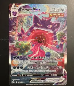 Gengar VMAX Alternate Art Secret Rare 271/264 Fusion Strike Holo Pokemon TCG - Image 1