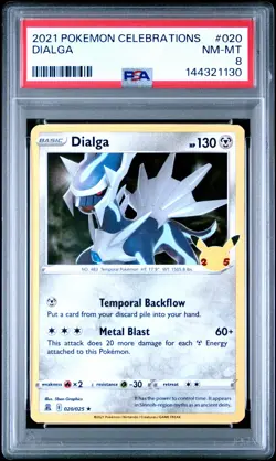 2021 POKEMON CELEBRATIONS #020 DIALGA PSA 8 - Image 1