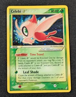 Pokemon Card Holo Celebi Gold Star 100/100 DAMAGED ex Crystal Guardians - Image 1