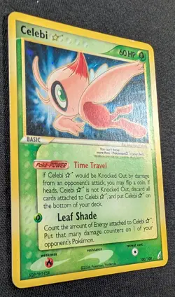 Pokemon Card Holo Celebi Gold Star 100/100 DAMAGED ex Crystal Guardians - Image 2