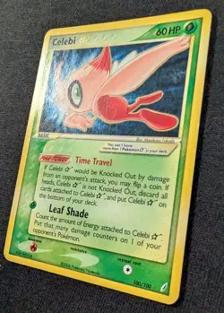 Pokemon Card Holo Celebi Gold Star 100/100 DAMAGED ex Crystal Guardians - Image 3
