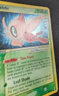 Pokemon Card Holo Celebi Gold Star 100/100 DAMAGED ex Crystal Guardians - Image 4