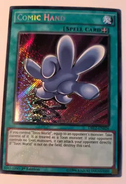 YuGiOh Comic Hand Secret Rare 1st Edition DRL2-EN026 Holo Bleed! NM! - Image 1
