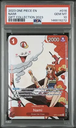 PSA 10 Nami Gift Collection 2023 Promo #016 One Piece Waifu Straw Hat - Image 1