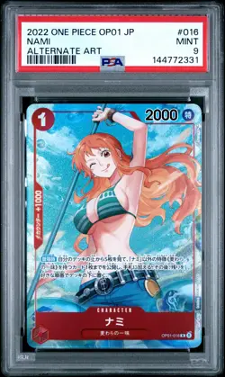 2022 ONE PIECE JAPANESE OP01-ROMANCE DAWN ALTERNATE ART #016 NAMI PSA 9 - Image 1
