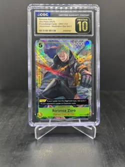 2025 One Piece Vol. 3 Roronoa Zoro Uncommon Promo CGC Pristine 10 #OP07-113 - Image 1