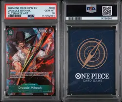 2025 One Piece Dracule Mihawk Alt Art #030 GEM MT 10 - Image 1