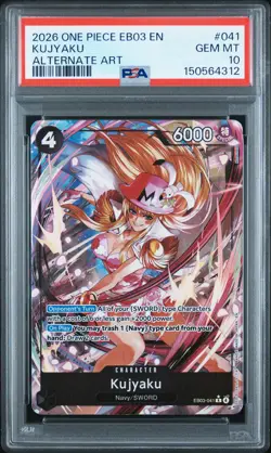 2026 ONE PIECE EB03-ONE PIECE HEROINES EDITION ALT ART #041 KUJYAKU PSA 10 - Image 1