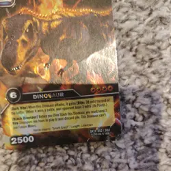 Black tyrannosaurus collosal DKT1 002/004 DINOSAUR KING CARD - Image 4