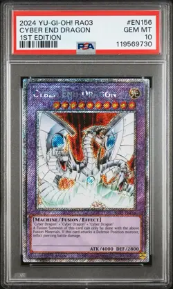 2024 PSA 10 YUGIOH RA03 PLATINUM SECRET RARE CYBER END DRAGON 💎 - Image 1