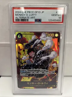 Monkey D. Luffy ONE PIECE Card Game JPN OP10-118 SEC Alt Art Royal Blood PSA 10 - Image 1