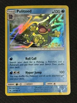 Pokemon Politoed 25/145 Holo Rare Stage 2 Sm-Guardians Rising Card - Image 1