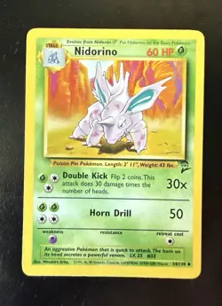 Nidorino 054/130 Base Set 2 Regular Uncommon Card Pokemon TCG Vintage - Image 1