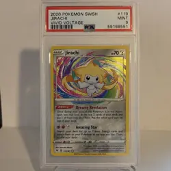 Pokemon Jirachi Amazing Rare Holo 119/185 Vivid Voltage 70HP PSA 9 TCG Card - Image 1
