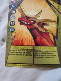 2009 Bakugan Gundalian Invaders gold gate Card 14/48b Lumino Dragonoid (Card) - Image 2