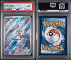 2025 Pokemon Journey Together # 167 N's Reshiram Enhanced Box Topper PSA 10 Card - Image 3